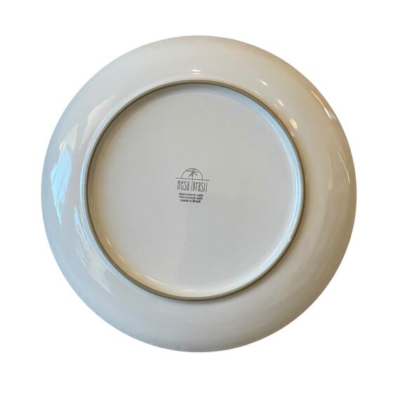 Christmas Pine Tree Salad Plates 8in Green White Made in Brazil Set of 4 NEW - Picture 9 of 12